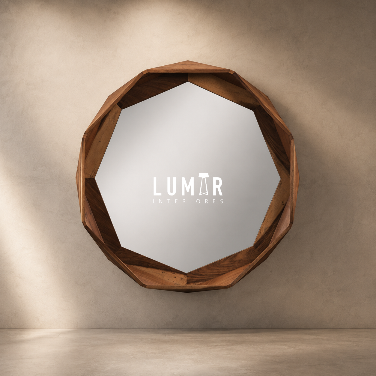 Espejo Octagonal Parota Para Comedor o Recámara Querétaro